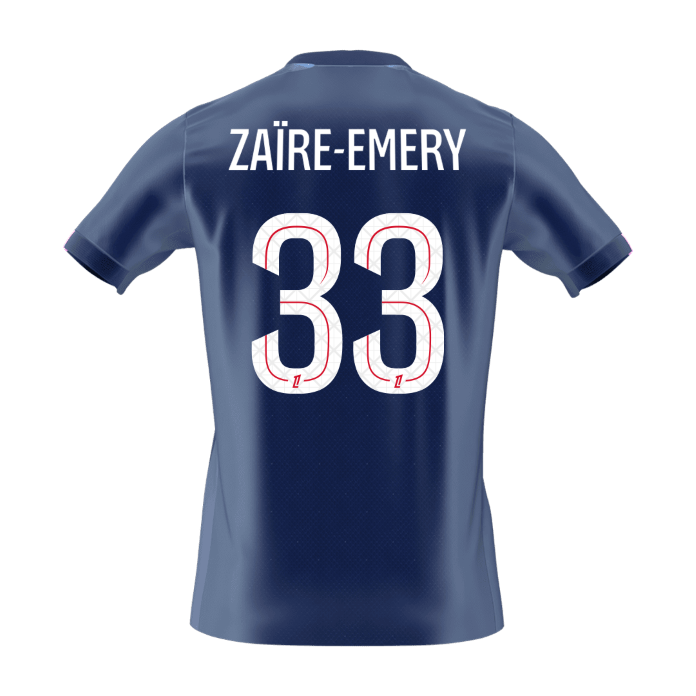 PSG kotipelipaita 2025/26 – Zaïre Emery #33 – lisänäkymä 8