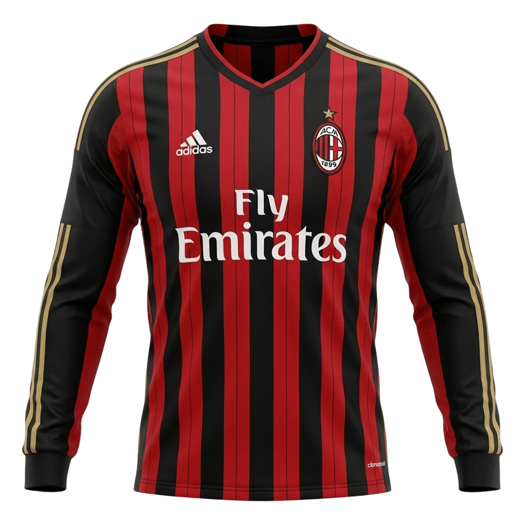 AC Milan 2013/14 Koti Pitk?hihainen Retro -pelipaita Miesten