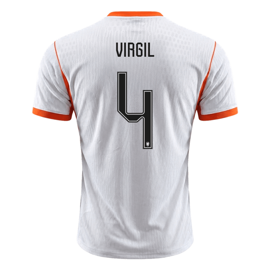 Netherlands World Cup 2026 Vieras Pelipaita (Player Version) Miesten VIRGIL #4 - kuva 8