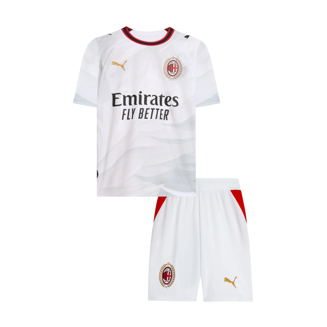 AC Milan lasten vierasjalkapallosetti 2026/27 – pelipaita ja shortsit edestä