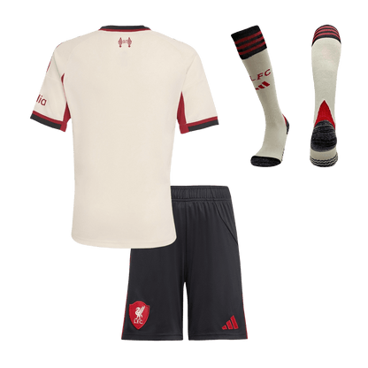 Liverpool 2025/26 Vieras Lasten täydellinen peliasu