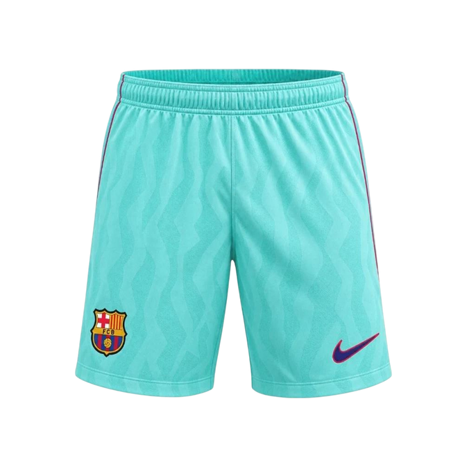 Barcelona kolmas jalkapallosetti 2026/27 – shortsien etupuoli